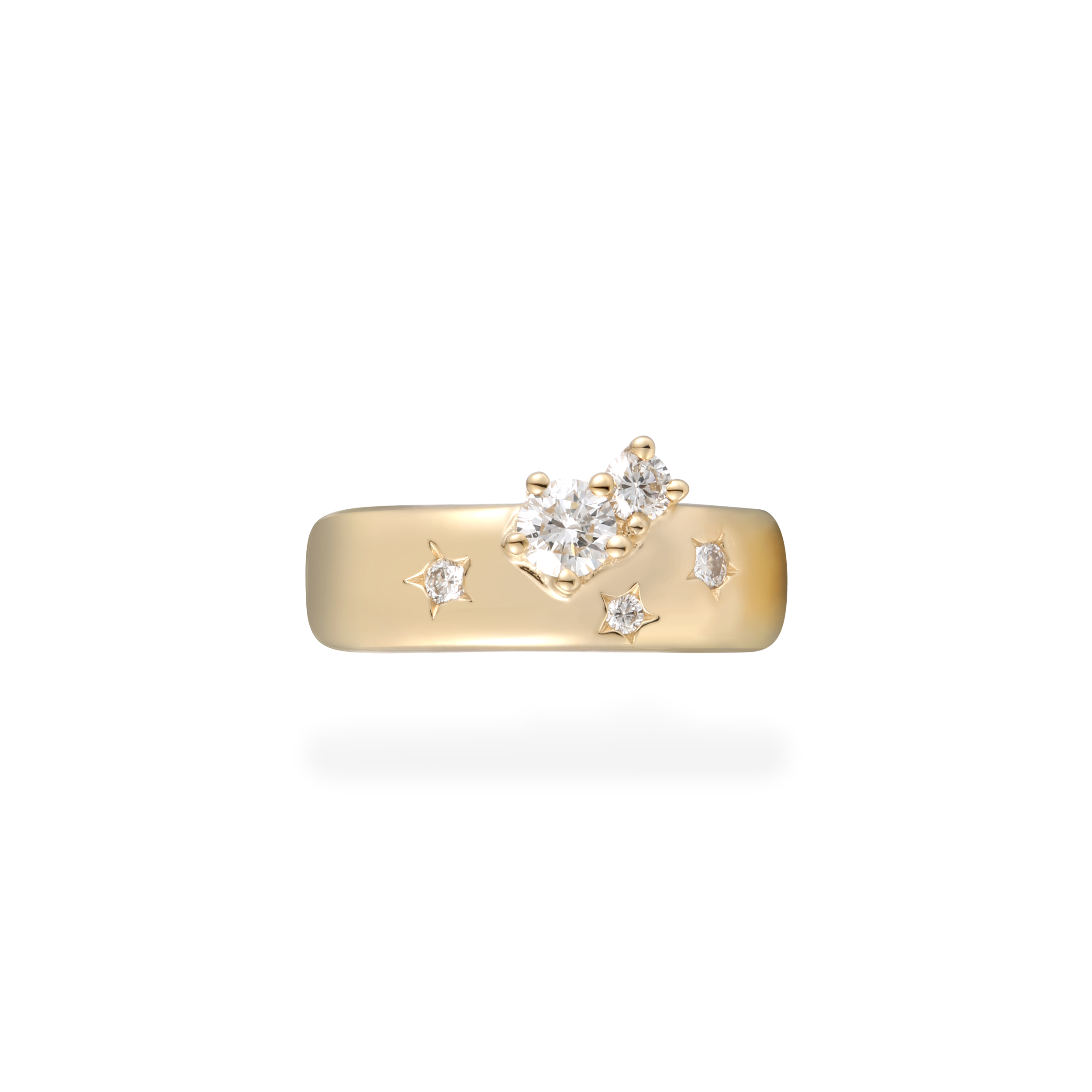 Cluster diamond ear cuff
